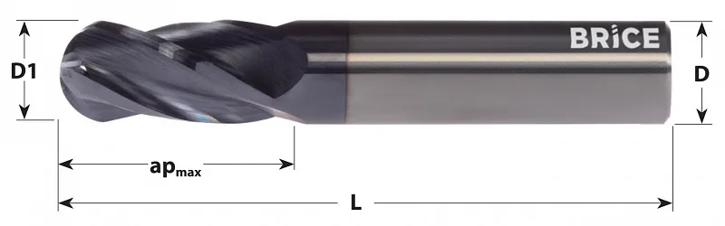 Фрезы C41-B с полным радиусом, 4-зубые