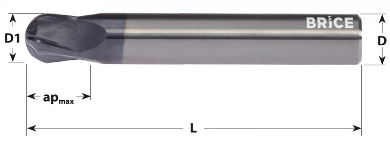 Фрезы H40-B с полным радиусом, 4-зубые