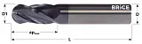 Фрезы C41-B с полным радиусом, 4-зубые