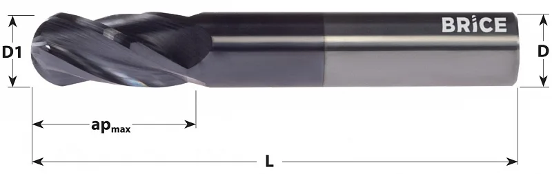 Фрезы CU40-B с полным радиусом, 4-зубые